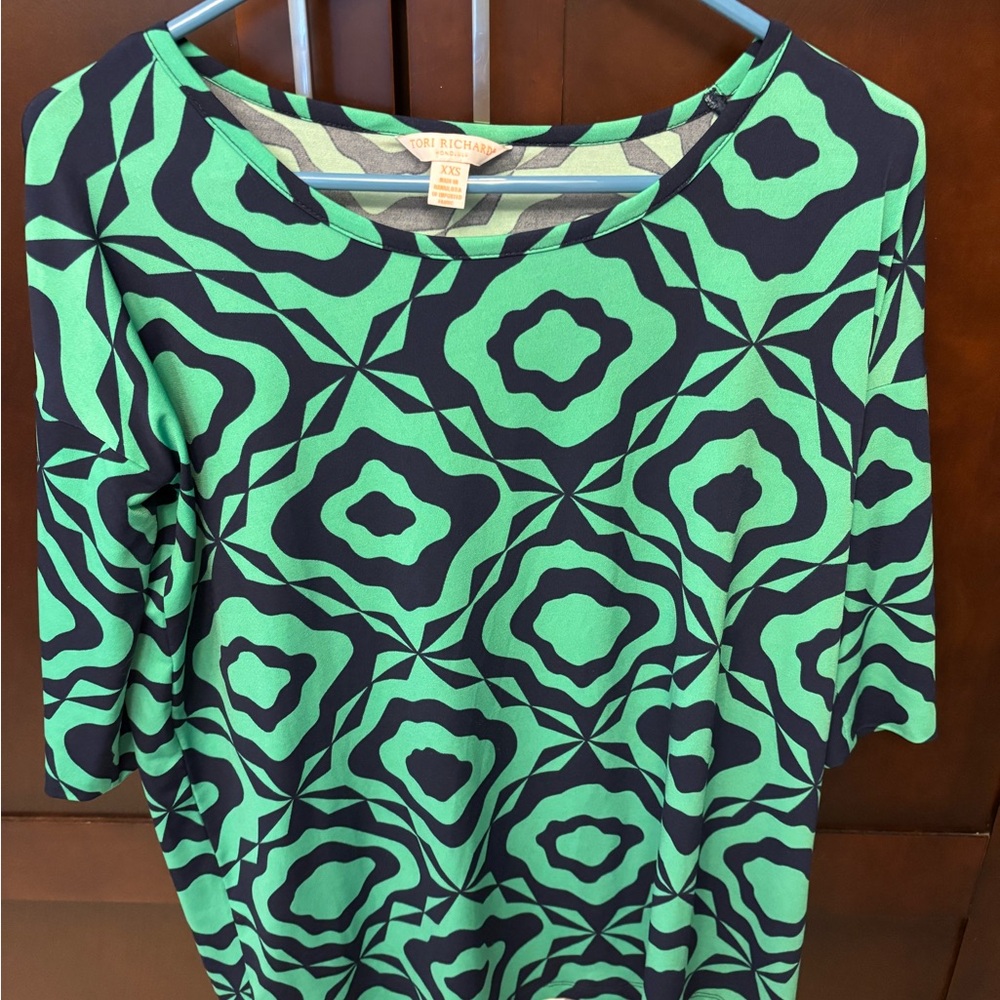 Tory Burch Green Geometric Women's Top